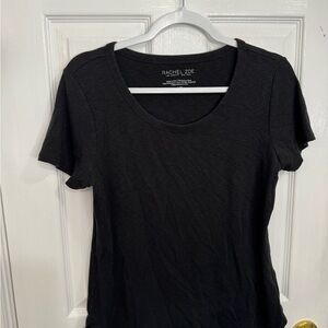 Rachel Zoe Black Scoop Neck Short Sleeve Tee